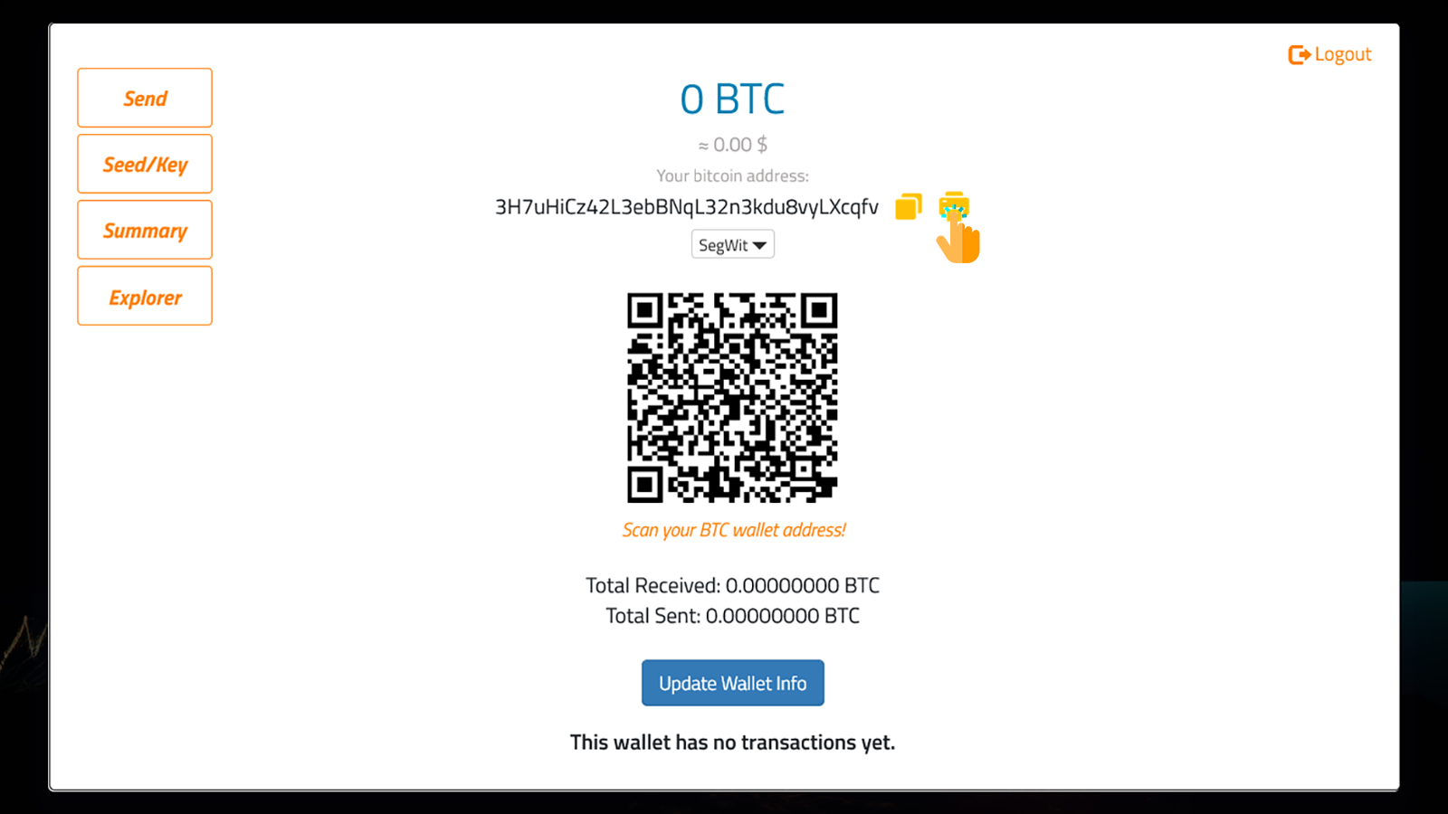 Print bitcoin wallet